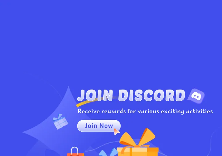 Official login page artwork inviting users to join the Discord community